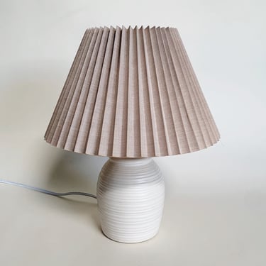 CREAM RIBBED LAMP // Base Only 