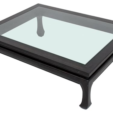 Chinese Glass Top Zitan Low Table