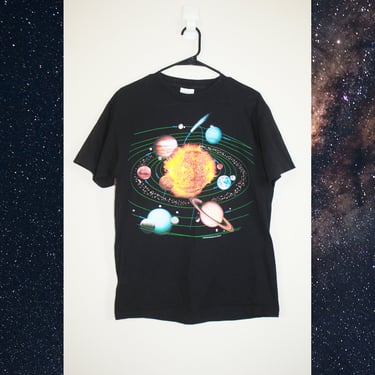 Vintage 1990s Solar System Shirt, Size Medium 