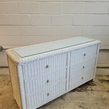 Vintage Wicker Chest of Drawers