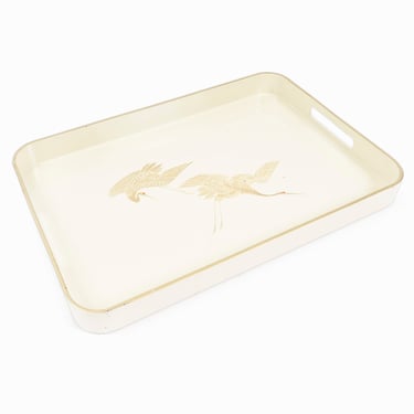 Otagiri Lacquerware Tray Japan with Golden Cranes 