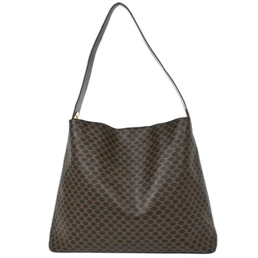 Vintage CELINE Suede Nude Macadam Monogram Shoulder Bag