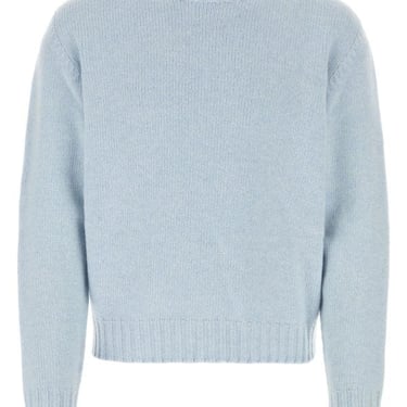 Palm Angels Man Pastel Light Blue Wool Blend Sweater