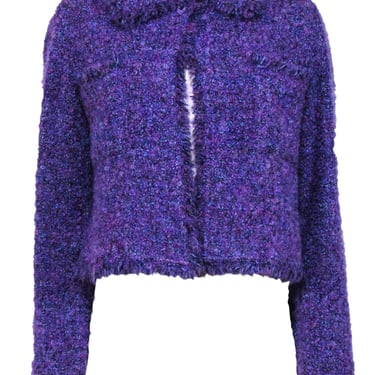 Carlisle - Purple Textured Tweed Collared Jacket Sz 8
