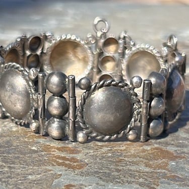 Spratling ~ Vintage Taxco 980 Silver Half Globe Bracelet c. 1930's 