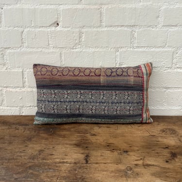 Vintage Fabric Pillow 22” x 11”