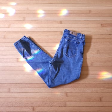 Vintage 1980's-1990's Denim Rider Jeans / 31 x 30 / Acid Stone Washed / Faded Blue 