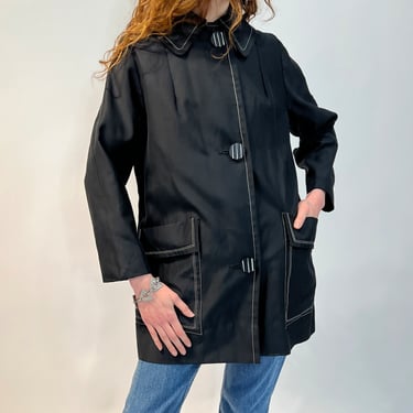60s Black Contrast Coat