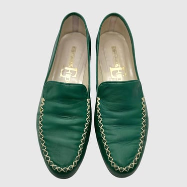 EMERALD GREEN ESCADA Loafers | Women's Escada Sport | Italian Leather Shoes | Designer Shoes | Made in Italy | Y2K | Women's size 6.5 