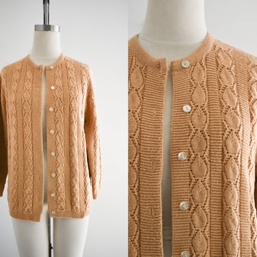 1960s/70s Wheat Gold Cardigan Sweater 