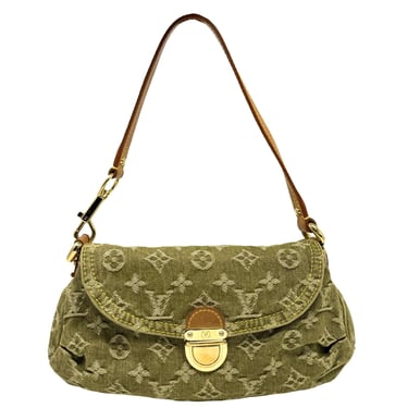 Louis Vuitton Olive Denim Shoulder Bag
