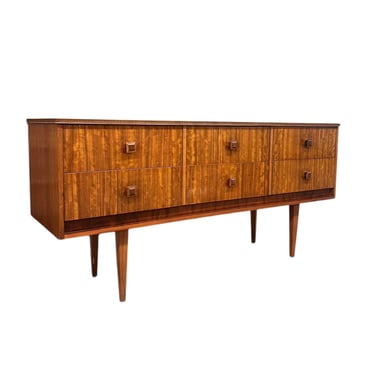 Free shipping within continental US - Vintage Mid Century  Figured Wood TV Media Console or Credenza or Accent Storage Cabinet UK Import 