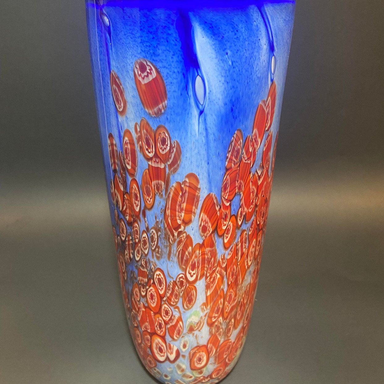Murano- Ann Primrose Attributed Millefiori and Aventurine Vase