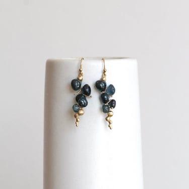 Rachel Atherley | Small Caviar Earrings in 14kg + Orissa Kyanite