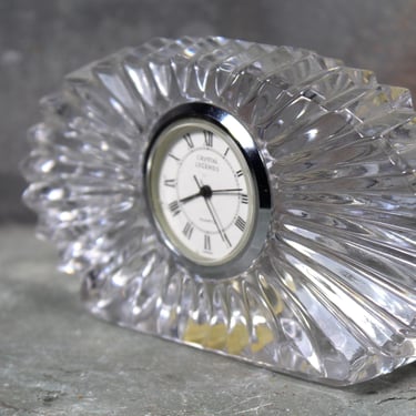 Lead Crystal Small Clock | Crystal Legends Clock | Godinger Handmoulded in West Germany | Bixley Shop 