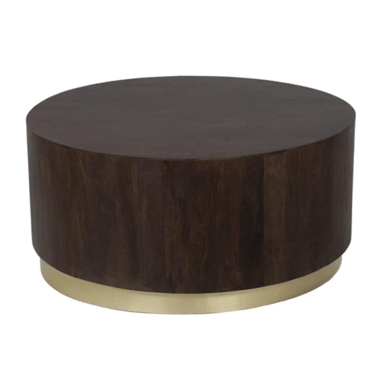 Wood/ Brass Coffee Table
