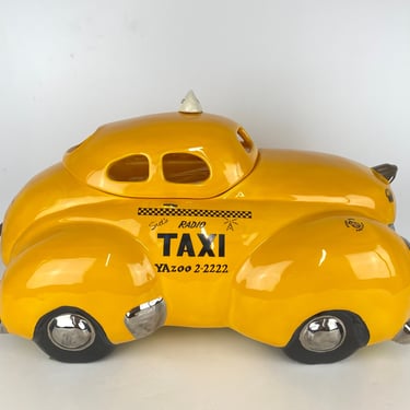 Vintage Pop Art Sid's Radio Taxi Cab NYC Cookie Jar Yazoo 1978 Glenn Appleman Signed 