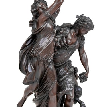 Clodion "Bacchanal" Patinated Bronze Sculpture