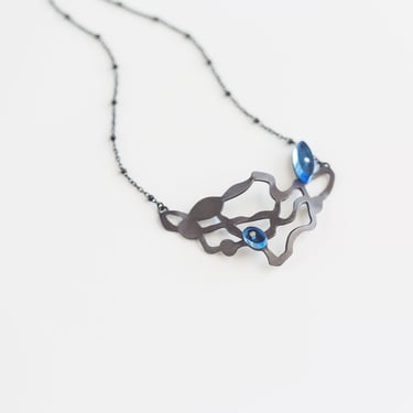 Cluster Seaweed Necklace in Oxidized Silver