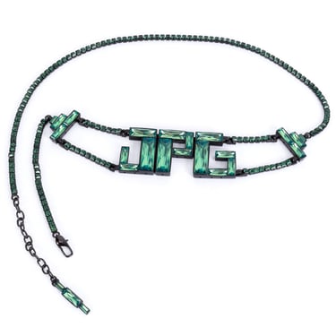 Baguette Crystal Logo Belt