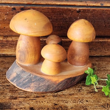 Colorado Aspen Wood Mushroom Carving~1960s Sculpture 