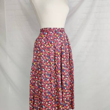 Vintage 80s 90s Floral Culottes // High Waisted Skirt Shorts with Pockets 