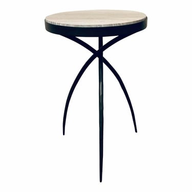 Stylish Studio a Home Small Modern Gray Marble Tripod Side Table