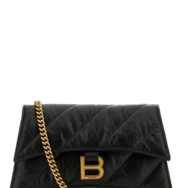 Balenciaga Woman Black Leather Crush Xs Shoulder Bag