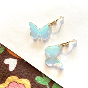 Iridescent Butterfly Earrings by Mackbecks