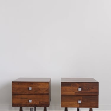 Rosewood Bedside Tables by Henri Vallières