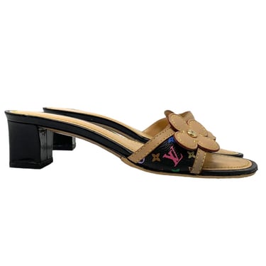 Louis Vuitton Black Multicolor Kitten Heels