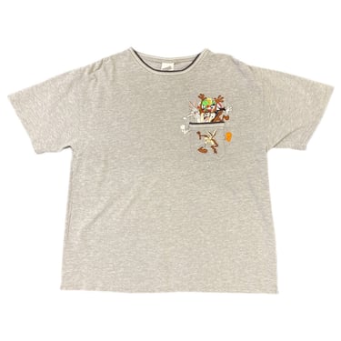 (L) Vintage Grey Looney Tunes Pocket T-Shirt 030722 JF