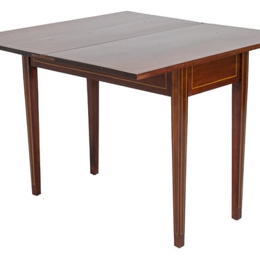 Neoclassical Mahogany Folding Table Console
