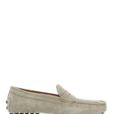 Tod's Beige Suede Driving Moccasin For Men With Rubber Sole Men