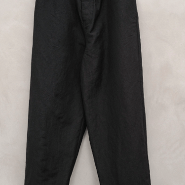 Evan Kinori Wool/Linen Elastic Pant, Black