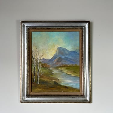 80's Audrey " Gentle Stream" Impressionist Oil Painting 