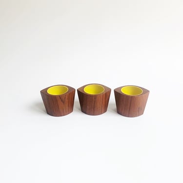 Mid Century Söwe Konst Swedish Teak Egg Cup Set 