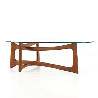 Adrian Pearsall Mid Century Walnut and Glass Coffee Table - mcm 