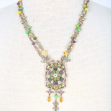 Multi Color Pendant Necklace Costume Jewelry 