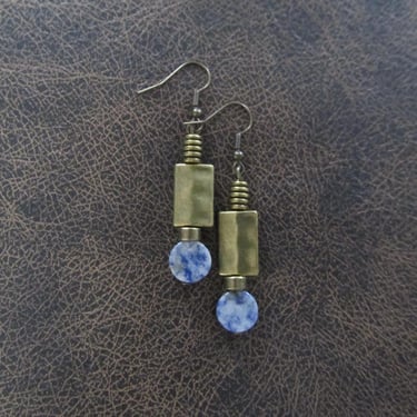 Stone and bronze earrings 8 