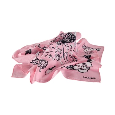 Chanel Pink 'Coco' Print Bandana