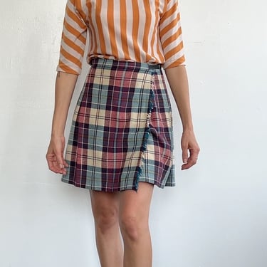 Wool Tartan Mini Skirt (XS)