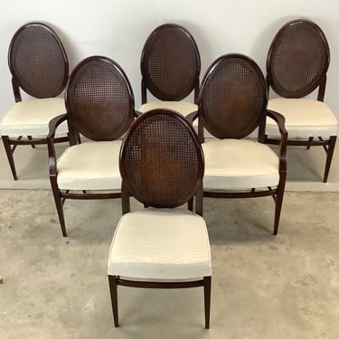 Set Six Vintage Cane Back Dining Chairs after harvey probber 