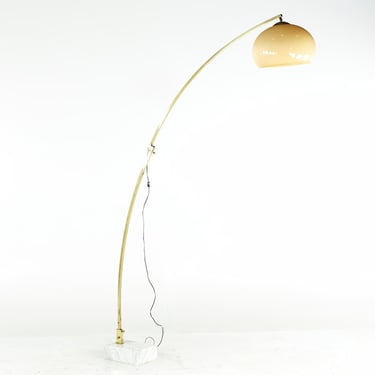 Mid Century Brass and Marble Arc Lamp - mcm 