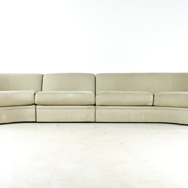 Vladimir Kagan Style Directional 4 Seat Curved Sofa - mcm 