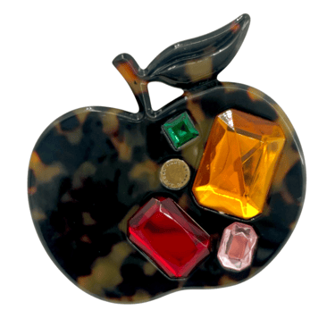 Marc Jacobs Bejeweled Apple Brooch