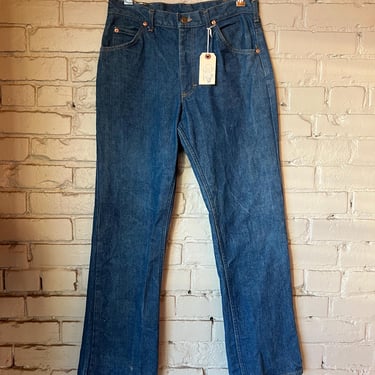 31” Waist, Vintage 1970s Dark Wash Lee Riders, Boot Cut Flare, Cotton 