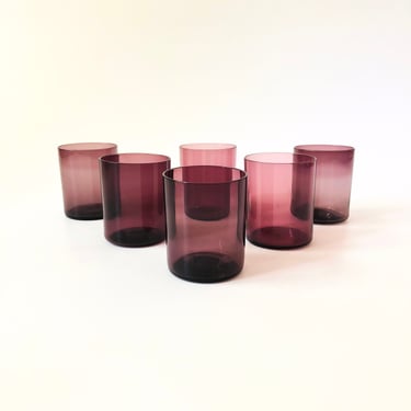 Amethyst Glass Cordials - Set of 6 