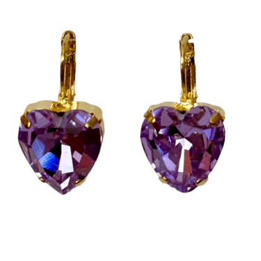 Petite Light Purple Heart Post Earrings