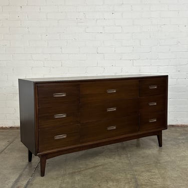 1950s Lowboy Dresser in Dark Walnut 